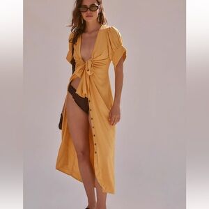 Vintage summer midi dress (brown!)